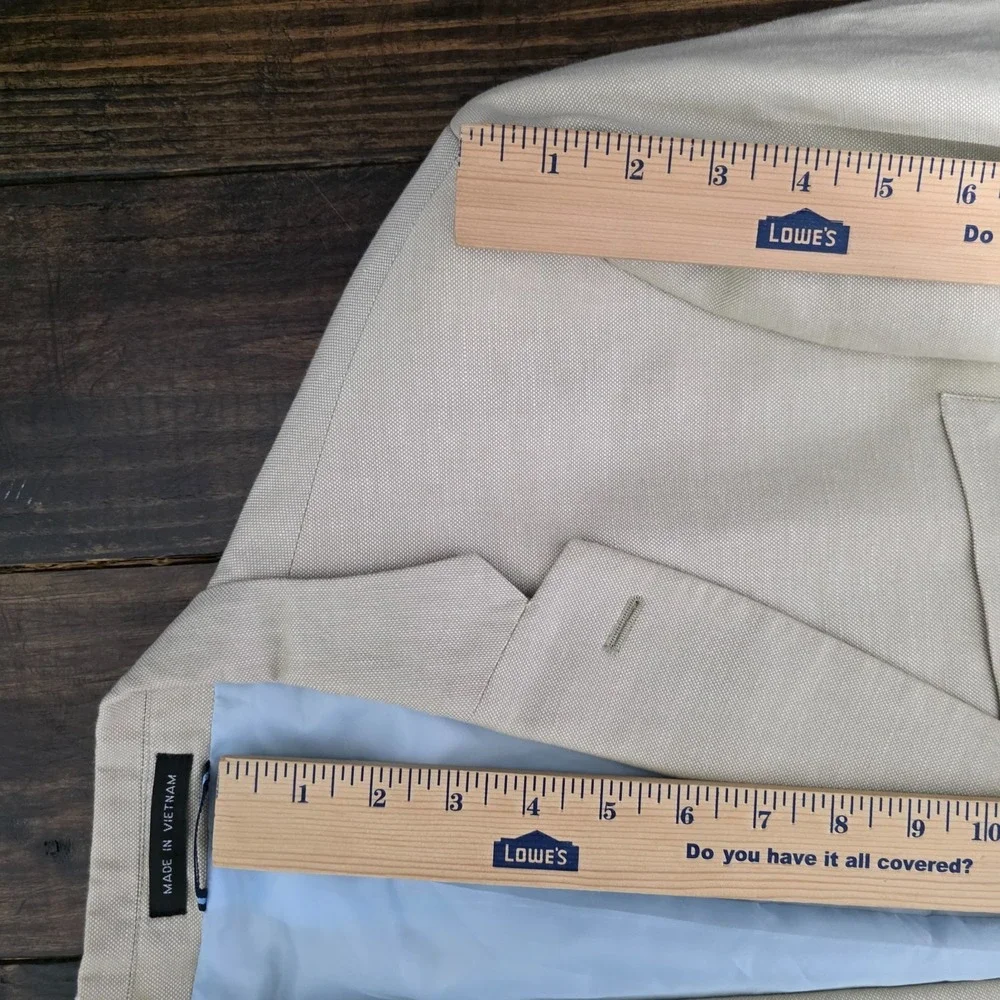 Tommy Hilfiger Men's Sport Coat Blazer Two Button Beige Linen Cotton‎ Blend 44L